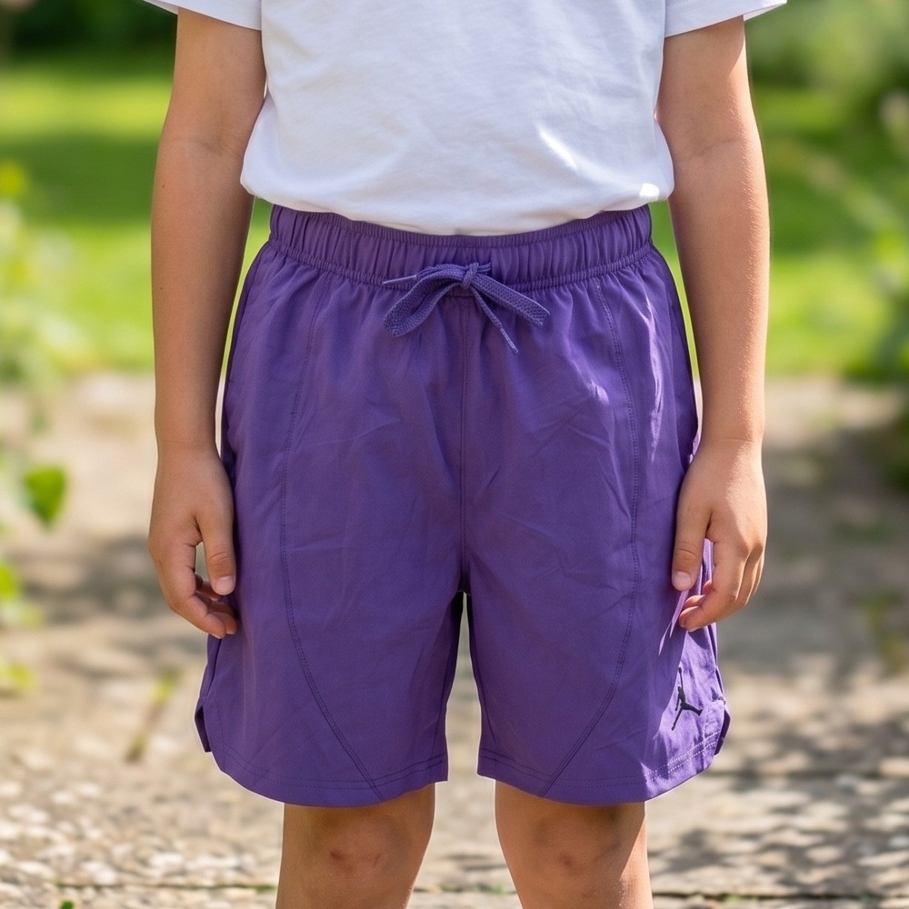 Jordan Kids Jumpman Basketball Shorts Purple Elastic Waist Drawstring Athletic